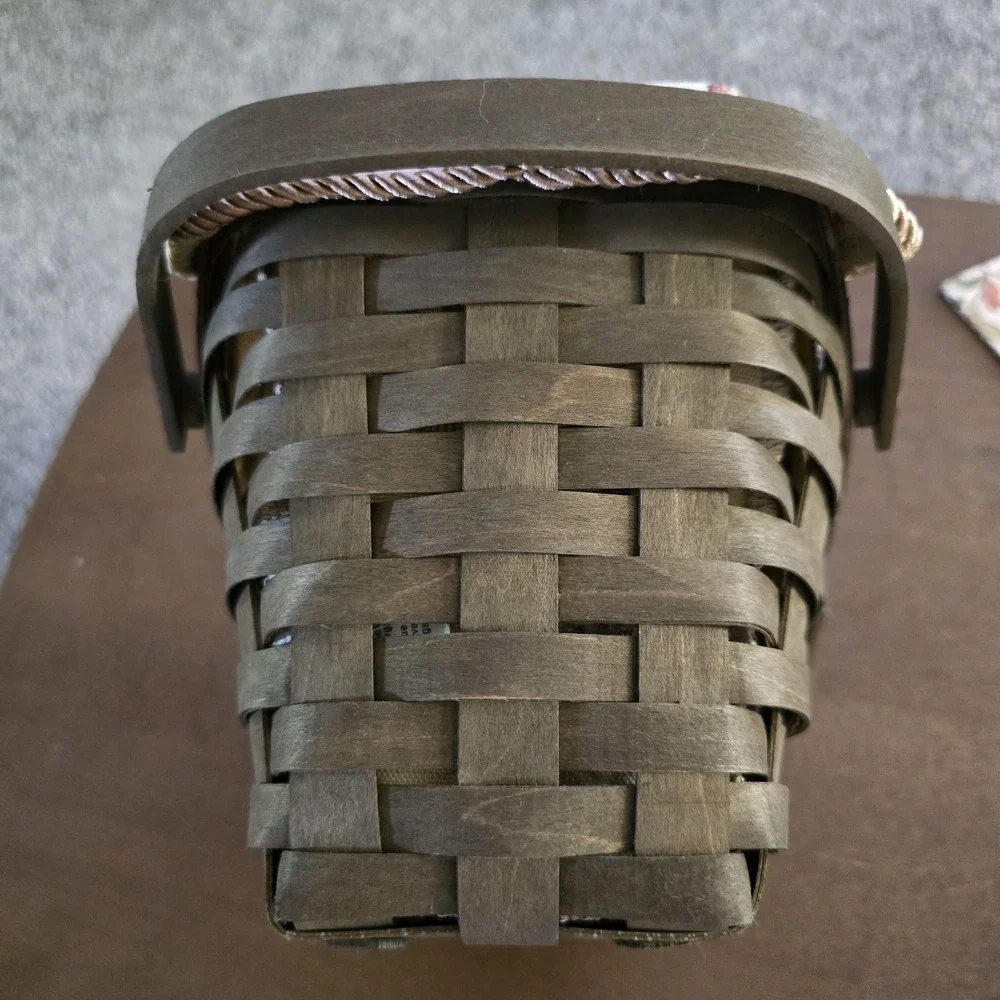 Longaberger Small Vegetable Basket Green Brown Autumn Path Liner‎ & Protector